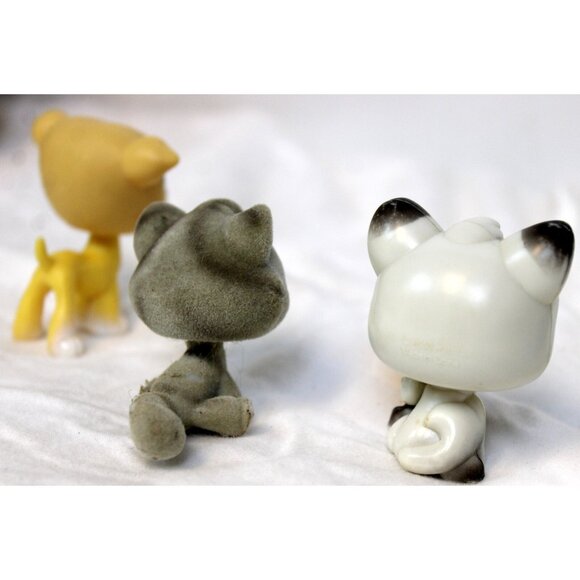 LPS Littlest Pet Shop Trio 3pc Dog Cat Magic Motion Siamese Flocked Greyhound - Picture 7 of 8